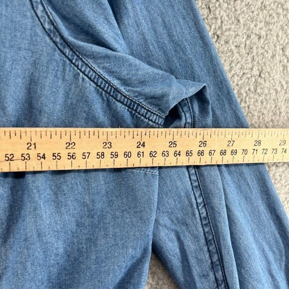 Torrid Top Chambray Taylor Medium Wash Denim Button-Down Shirt Sz 2X - Picture 6 of 13